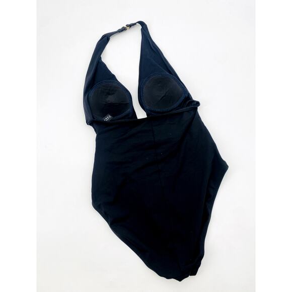 La Blanca 10 Black One Piece Halter Swimsuit - Picture 2 of 3